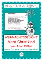 Vorschau - Arbeitsblätter - Gedicht: Vom Christkind von Anna Ritter. Ideen für eine Unterrichtseinheit - Deckblatt