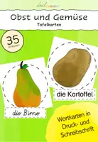 Vorschau - Poster - Obst und Gemüse - Wort-/ Bildkarten für Tafelbilder - Deckblatt