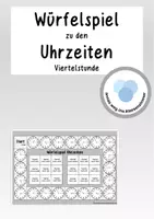 Vorschau - Spiele - Würfelspiel zu den Uhrzeiten Viertelstunde - Deckblatt