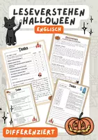 Vorschau - Stundenentwürfe - Leseverstehen Halloween - Reading comprehension, Differenzierung, Wortschatzarbeit - Deckblatt