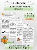 Vorschau - Arbeitsblätter - Lesetandem -verbindliche Lesezeit - Deckblatt