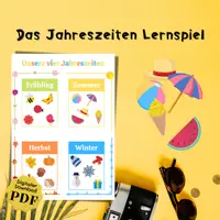 Vorschau - Spiele - Jahreszeiten lernen mit Lernspiel für die Kita - Deckblatt