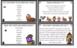 Vorschau - Arbeitsblätter - Halloween Task Cards - Seite 1