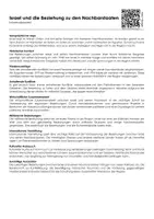 Vorschau - Arbeitsblätter - Israel und die Beziehung zu den Nachbarstaaten (Infotext und Übungen) - Deckblatt