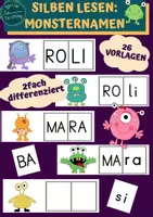 Vorschau - Fördermaterial/Inklusion - Silben lesen: Monsternamen / Halloween - Deckblatt