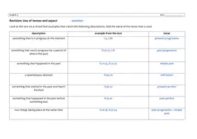 Vorschau - Arbeitsblätter - revision_use of tenses and aspect_Wiederholung Zeiten - Seite 1