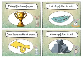 Vorschau - Fördermaterial/Inklusion - 20 Hasen Reflexionskarten für die Hasenklasse - Gesprächsanlass - Seite 1