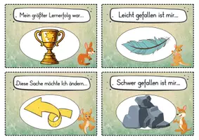 Vorschau - Fördermaterial/Inklusion - 20 Känguru Reflexionskarten für die Känguruklasse - Gesprächsanlass - Seite 1