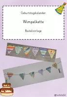 Vorschau - Mal- und Bastelvorlagen - Geburtstagskalender Wimpelkette - Deckblatt