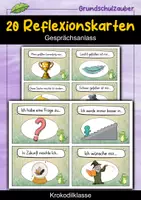 Vorschau - Fördermaterial/Inklusion - 20 Krokodil Reflexionskarten für die Krokodilklasse - Gesprächsanlass - Deckblatt