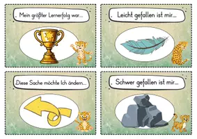Vorschau - Fördermaterial/Inklusion - 20 Leopard Reflexionskarten für die Leopardklasse - Gesprächsanlass - Seite 1