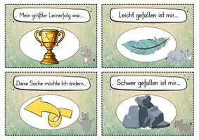 Vorschau - Fördermaterial/Inklusion - 20 Nashorn Reflexionskarten für die Nashornklasse - Gesprächsanlass - Seite 1