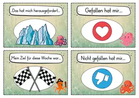 Vorschau - Fördermaterial/Inklusion - 20 Oktopus Reflexionskarten für die Oktopusklasse - Gesprächsanlass - Seite 3
