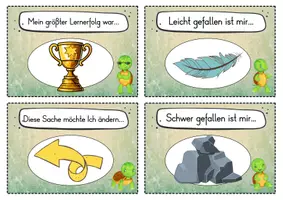 Vorschau - Fördermaterial/Inklusion - 20 Schildkröten Reflexionskarten für die Schildkrötenklasse - Gesprächsanlass - Seite 1