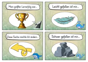 Vorschau - Fördermaterial/Inklusion - 20 Wal Reflexionskarten für die Walklasse - Gesprächsanlass - Seite 1