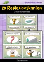 Vorschau - Fördermaterial/Inklusion - 20 Zebra Reflexionskarten für die Zebraklasse - Gesprächsanlass - Deckblatt