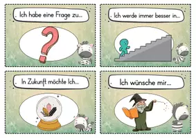 Vorschau - Fördermaterial/Inklusion - 20 Zebra Reflexionskarten für die Zebraklasse - Gesprächsanlass - Seite 2