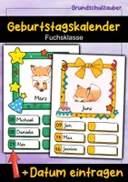 Vorschau - Poster - Fuchs Geburtstagskalender für die Fuchsklasse - Deckblatt
