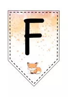 Vorschau - Mal- und Bastelvorlagen - Wimpelkette für die Fuchsklasse - Fuchs Wimpel - Seite 1
