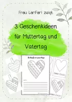 Vorschau - Arbeitsblätter - Geschenkideen für Muttertag und Vatertag - Deckblatt