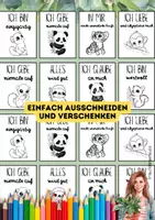 Vorschau - Mal- und Bastelvorlagen - Mutmachkarten mit Tiermotiven und Affirmationen zum Ausmalen - Seite 2