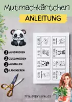 Vorschau - Mal- und Bastelvorlagen - Mutmachkarten mit Tiermotiven und Affirmationen zum Ausmalen - Seite 1