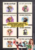 Vorschau - Mal- und Bastelvorlagen - Mutmachkarten mit niedlichen Tieren: Ich bin mutig und wertvoll - Seite 3