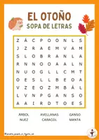 Vista previa - Unidades / Secuencias / Situaciones de Aprendizaje - Sopas de letras EL OTOÑO diferentes niveles - página 1
