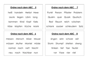 Vorschau - Stationenlernen - Ordne nach dem ABC - Karten - Seite 1