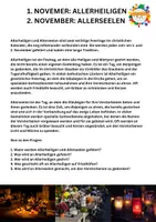 Vorschau - Arbeitsblätter - 1. NOVEMBER ALLERHEILIGEN & 2. NOVEMBER ALLERSEELEN - Deckblatt
