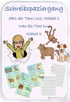 Vorschau - Arbeitsblätter - Schreibspaziergang LK 2 - Diktat ABC der Tiere 2 - Was Tiere tun können - Deckblatt