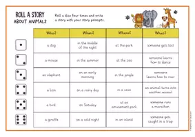 Vorschau - Arbeitsblätter - Roll a story about animals - kreatives Schreiben (Englisch) - Seite 2