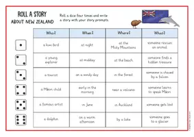 Vorschau - Arbeitsblätter - Roll a story about New Zealand - kreatives Schreiben (Englisch) - Seite 1