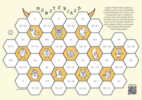 Vorschau - Arbeitsblätter - Dezimalzahlen addieren und subtrahieren - Spiel (Monsterjagd) - Seite 3