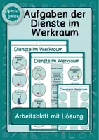 Vorschau - Arbeitsblätter - Arbeitsblatt: Aufgaben der Dienste im Werkraum - Deckblatt