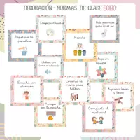 Vista previa - Decoración del aula - DECORACIÓN. NORMAS CLASE - BOHO - Portada
