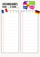 Vorschau - Arbeitsblätter - Liste für Vokabeln - Vokabelheft - Deckblatt