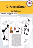 Vorschau - Arbeitsblätter - 5 Arbeitsblätter zu Halloween - Vertretungsstunde/ Freiarbeit - Klasse 5-9 - Deckblatt