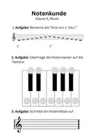 Vorschau - Arbeitsblätter - Arbeitsblatt (6): Notenschrift und Klaviatur - Seite 1