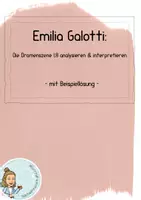Vorschau - Arbeitsblätter - Emilia Galotti I Szenenanalyse 1,8 I Beispiellösung - Deckblatt
