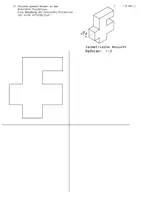 Vorschau - Arbeitsblätter - Technisches Zeichnen: Aufgabe: Isometrische Ansicht in Dreitafel-Projektion - Seite 1
