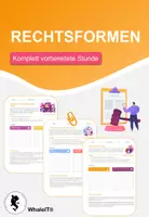 Vorschau - Arbeitsblätter - Rechtsformen - Komplett vorbereitete Stunde - Deckblatt