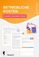 Vorschau - Arbeitsblätter - Betriebliche Kosten - Komplett vorbereitete Stunde - Deckblatt