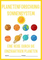 Vorschau - Arbeitsblätter - Das faszinierende Sonnensystem: Eine Reise durch die einzigartigen Planeten (XXL Paket) - Deckblatt