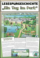 Vorschau - Arbeitsblätter - Lesespurgeschichte "Ein Tag im Park" dreifach differenziert - DaZ / DaF 7 Deutsch - Deckblatt