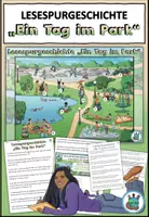 Vorschau - Arbeitsblätter - Lesespurgeschichte "Ein Tag im Park" dreifach differenziert - DaZ / DaF 7 Deutsch - Seite 1