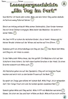 Vorschau - Arbeitsblätter - Lesespurgeschichte "Ein Tag im Park" dreifach differenziert - DaZ / DaF 7 Deutsch - Seite 2