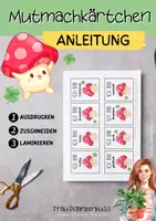 Vorschau - Mal- und Bastelvorlagen - Mutmachkarten Selbstliebe Glückspilze mit positven Affirmationen - Seite 1