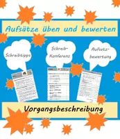 Vorschau - Unterrichtsreihen - Aufsatz: Vorgangsbeschreibung Schreibtipps, Schreibkonferenz, Bewertung - Deckblatt