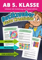 Vorschau - Mal- und Bastelvorlagen - Batik-Zauber für Kinder – Farbenfrohes DIY-Projekt für Kunstunterricht & Zuhause - Deckblatt